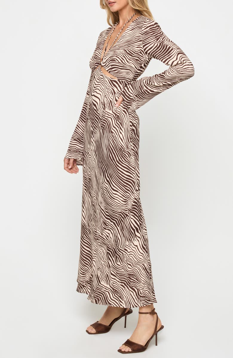 LSPACE Say When Long Sleeve Cover-Up Maxi Dress, Alternate, color, You're An Animal
