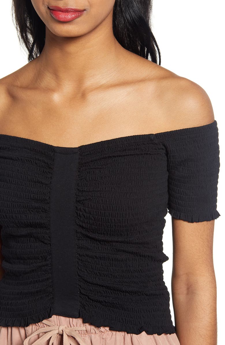 BP. Smocked Off The Shoulder Top, Alternate, color, 
