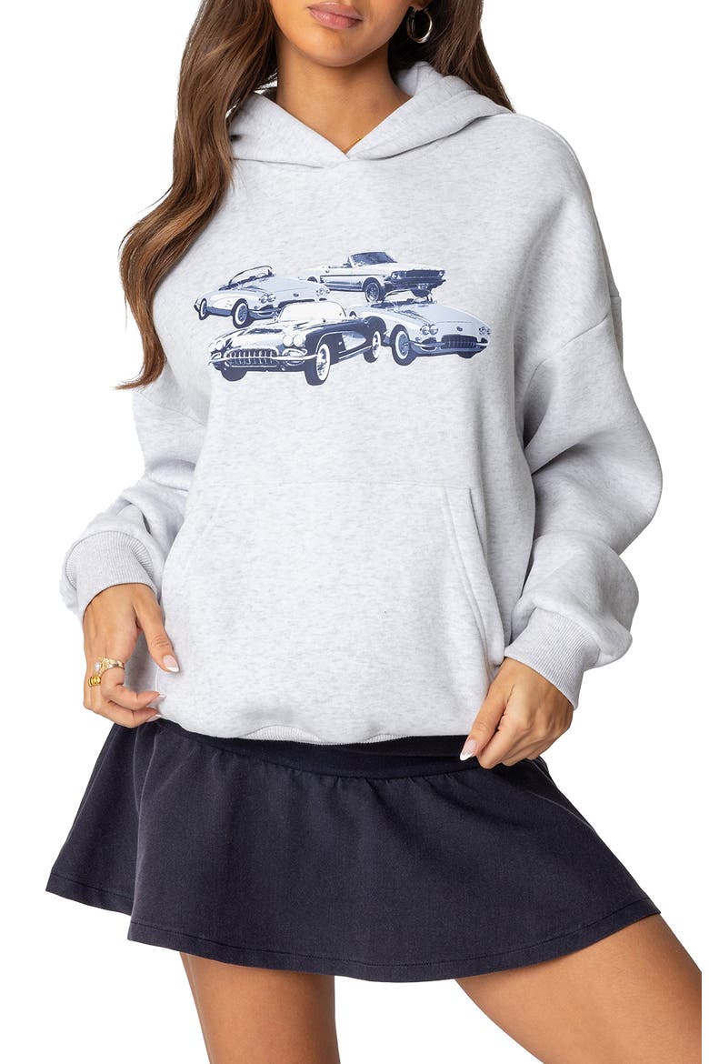 Retro Rides Graphic Hoodie, Main, color, GRAY-MELANGE
