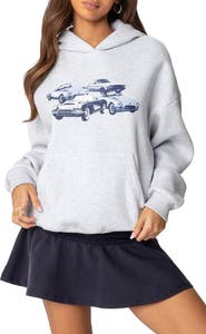 EDIKTED Retro Rides Graphic Hoodie