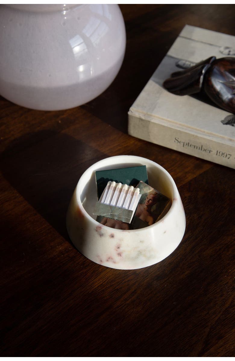 PUEBCO Marble Pet Bowl, Alternate, color, White