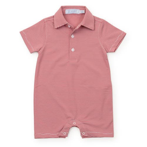 Shop Lila And Hayes Austin Boys' Polo Shortall By Lh Sport In Red Stripes
