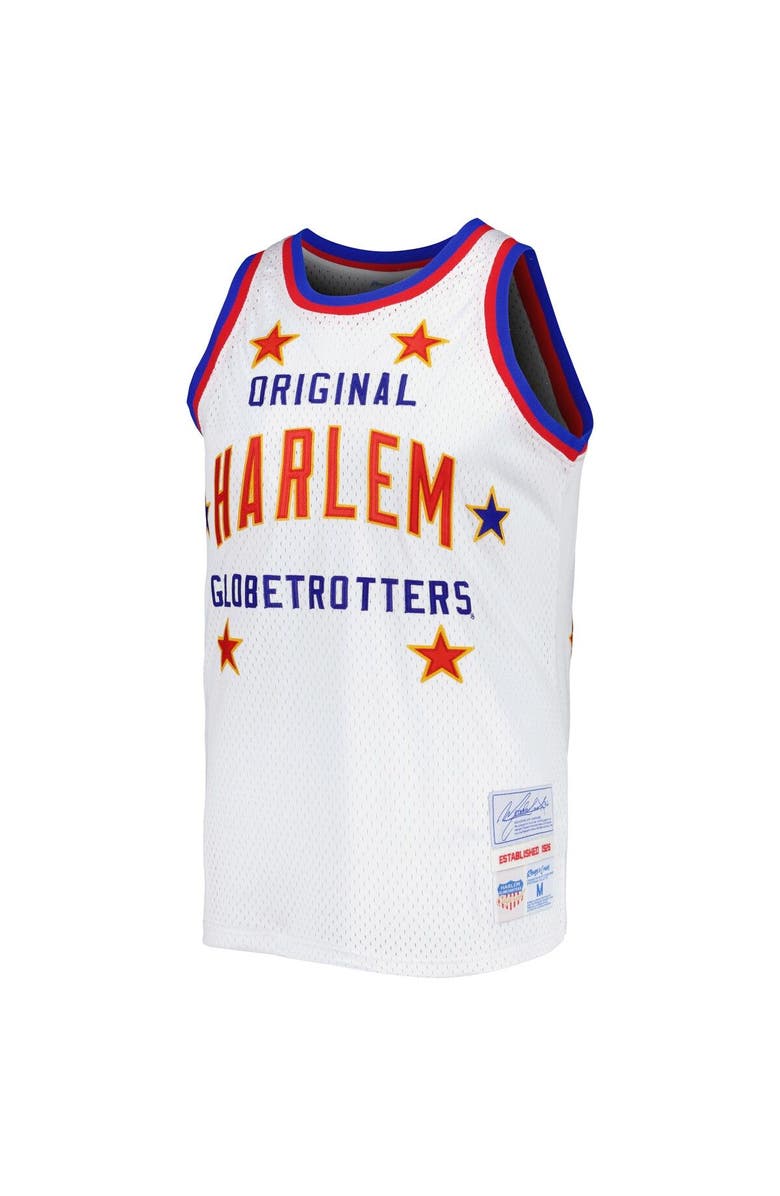 RINGS & CRWNS Men's Rings & Crwns Meadowlark Lemon White Harlem Globetrotters Swingman Jersey, Alternate, color, White