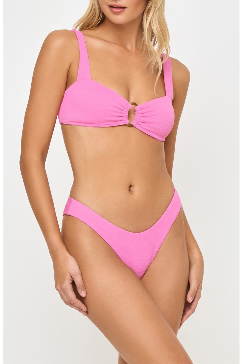 Willow Pucker Textured Bikini Top, Alternate, color, HOTTEST PINK