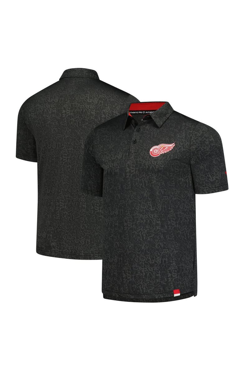 FANATICS Men's Fanatics  Black Detroit Red Wings Authentic Pro Jacquard Polo, Alternate, color, 
