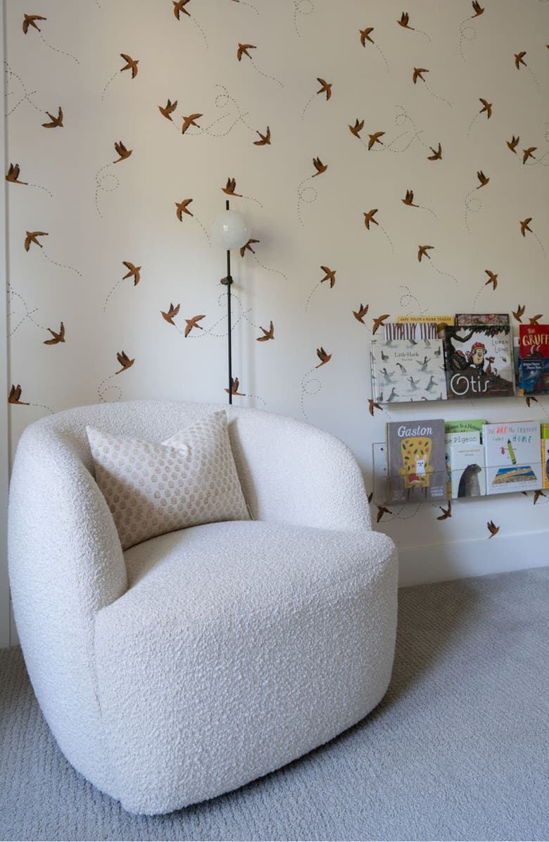 Linen & James Paige Ivory Tan Floral Handblock Pillow Cover, Alternate, color, Ivory