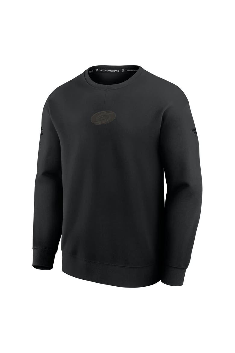 Men's Fanatics Black Carolina Hurricanes Authentic Pro Road Tri-Blend Sweatshirt, Alternate, color, Black