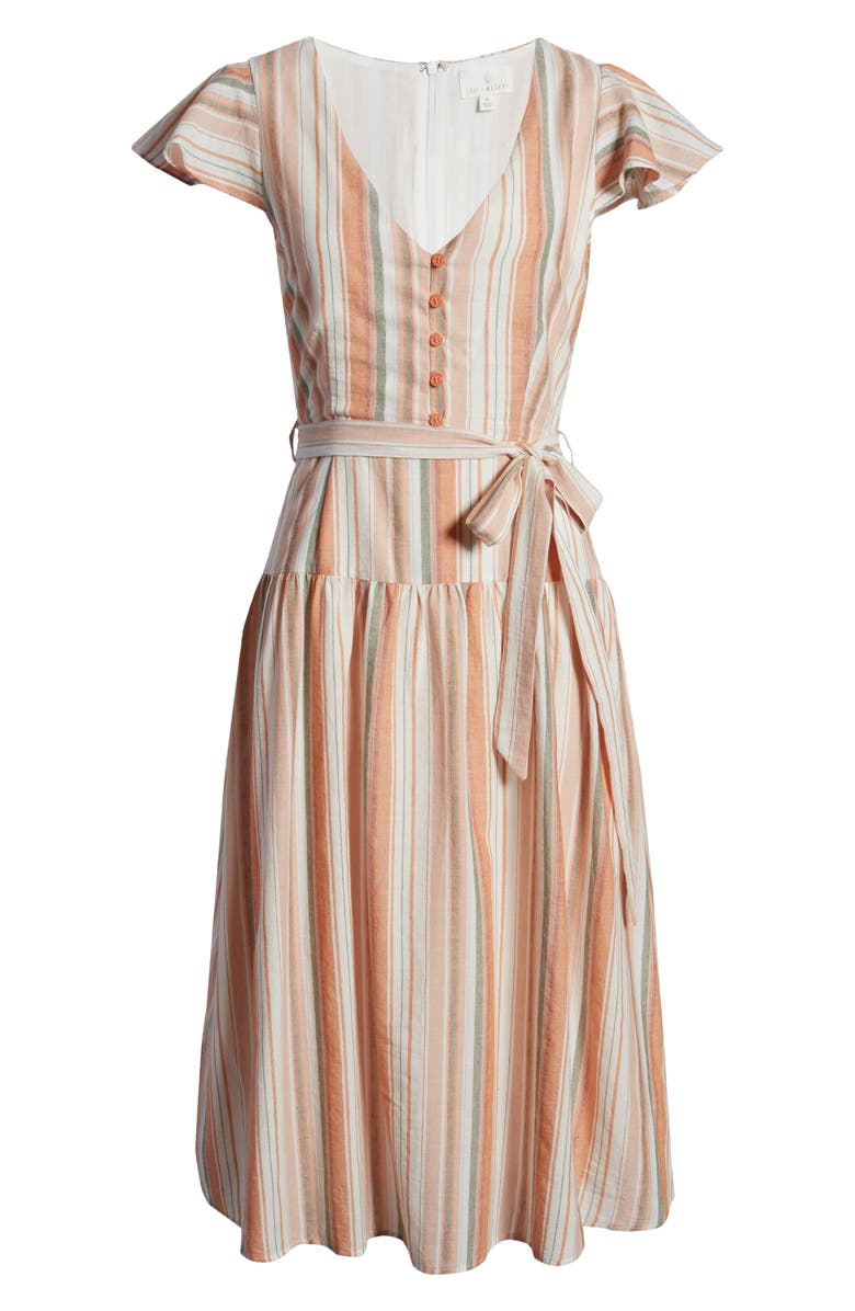 Lost + Wander City to Country Stripe Midi Dress, Alternate, color, 