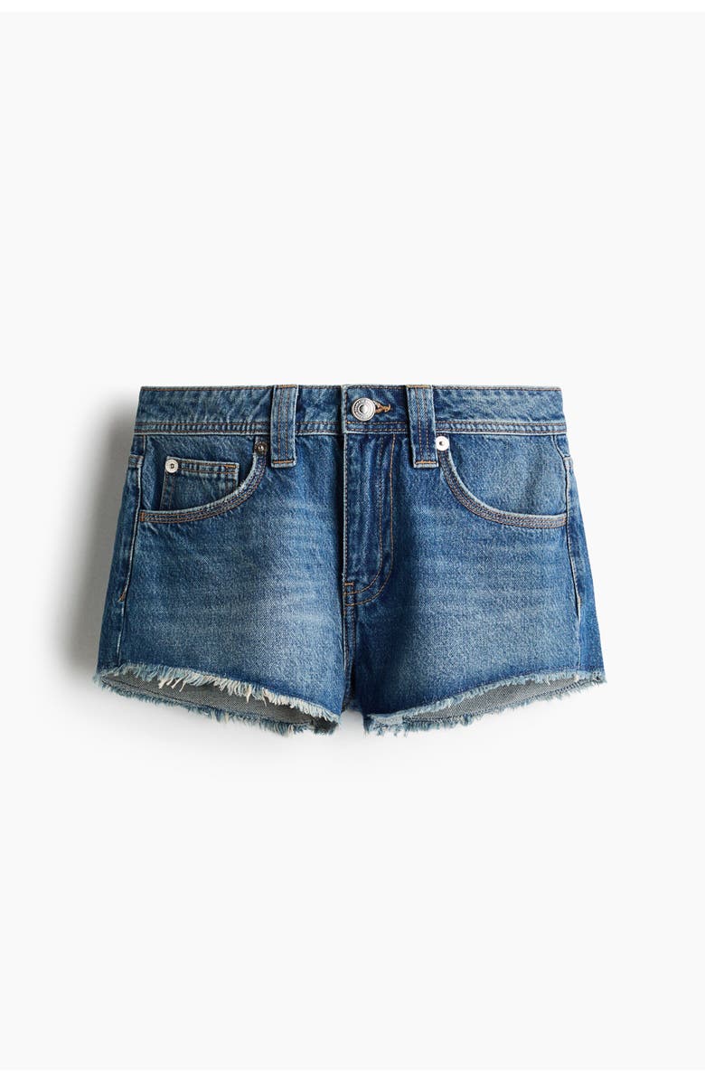 H&M Frayed Denim Shorts, Main, color, Denim Blue