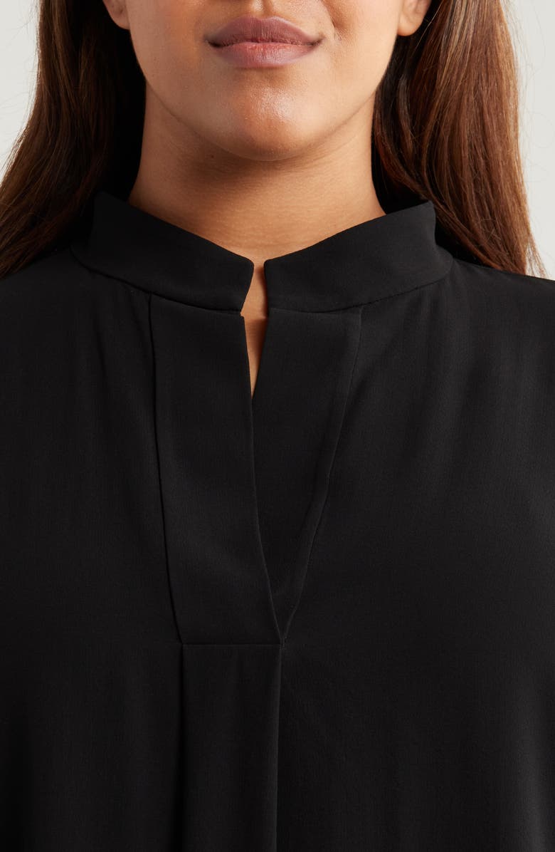 Eileen Fisher Silk Stand Collar Tunic Top, Alternate, color,