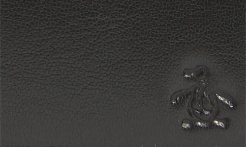 Original Penguin Stitch Crease Leather Bifold Wallet In Black