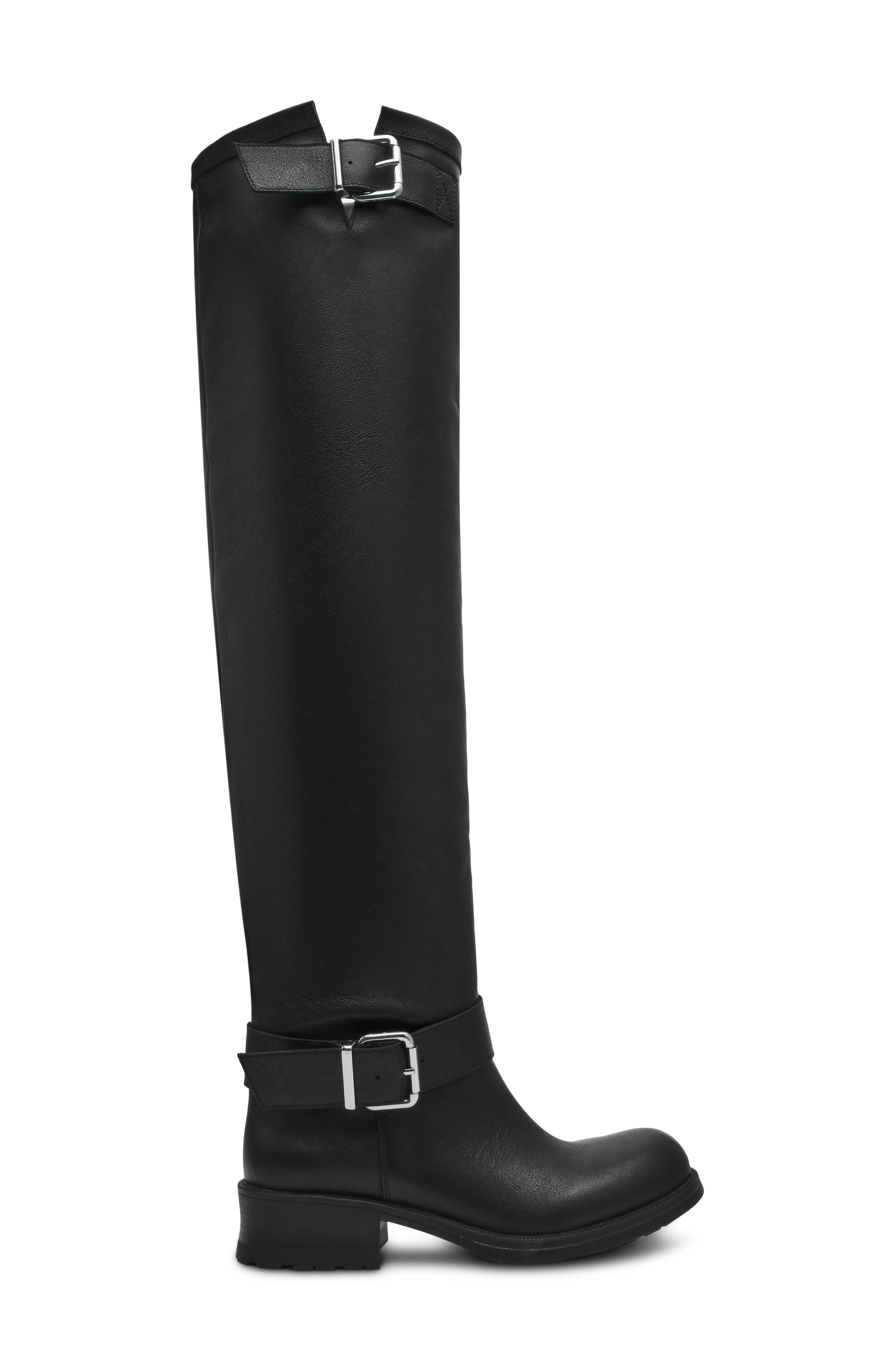 Chopper Leather Over the Knee Boot, Alternate, color, BLACK LEATHER