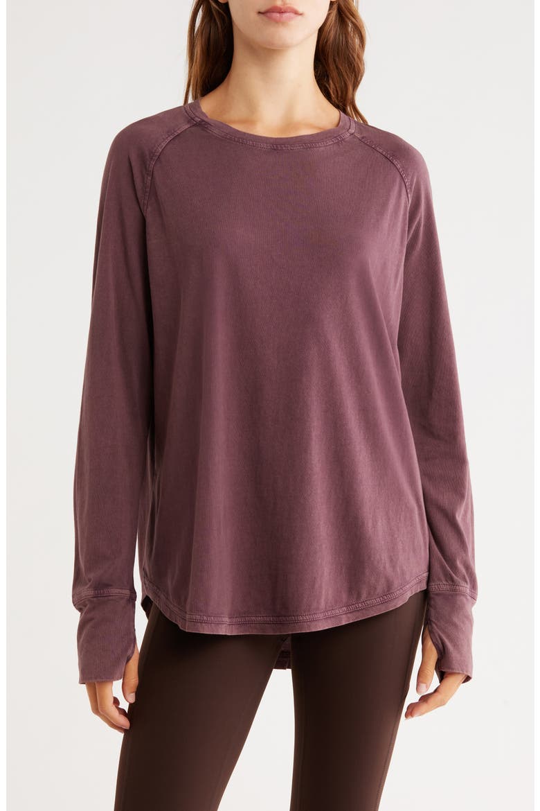 Vintage Wash Relaxed Long Sleeve 2.0 Tee, Main, color, BURGUNDY FUDGE