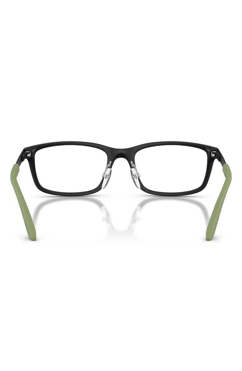 Emporio Armani 47mm Rectangle Optical Glasses, Alternate, color, Matte Black / Demo Lens