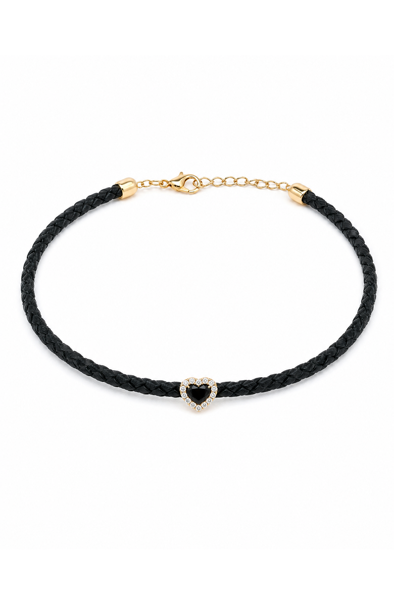 BY ADINA EDEN Diamond Heart Rope Chain Choker 14K, Main, color,