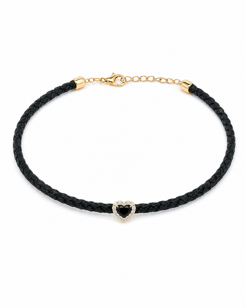 Diamond Heart Rope Chain Choker 14K