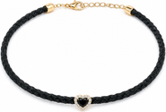 BY ADINA EDEN Diamond Heart Rope Chain Choker 14K