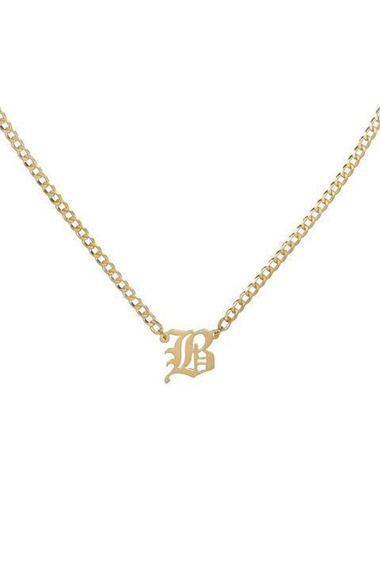 BY ADINA EDEN Adina's Jewels Personalized Old English Initial Cuban Chain Necklace, Main, color,