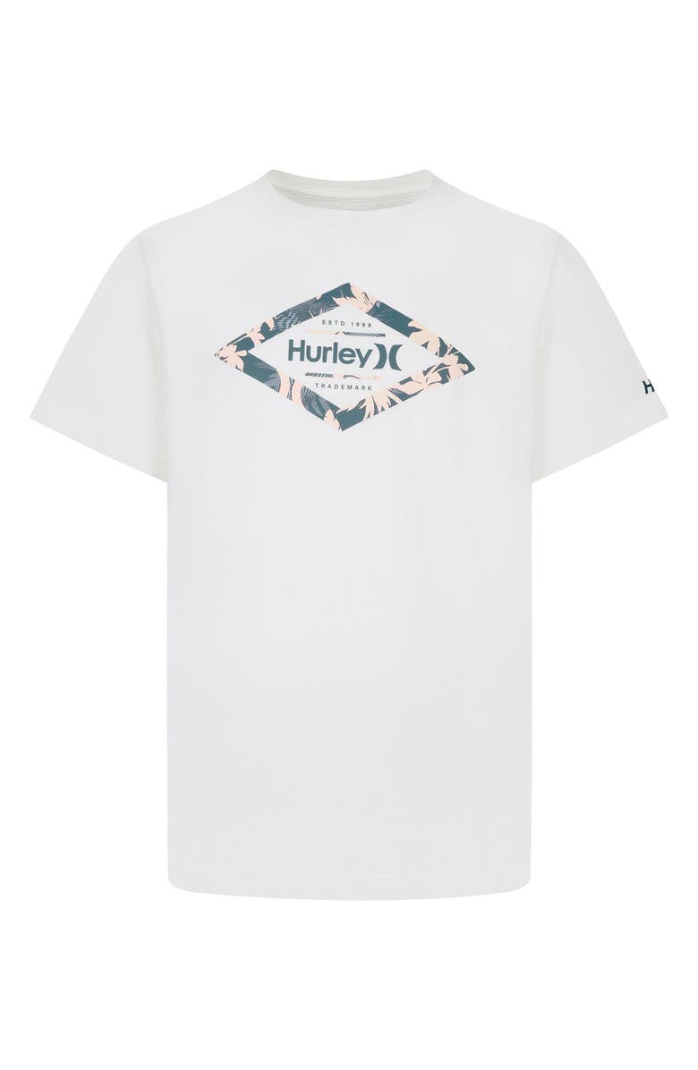 Hurley Kids' Floral Diamond Logo Graphic T-Shirt, Main, color, 