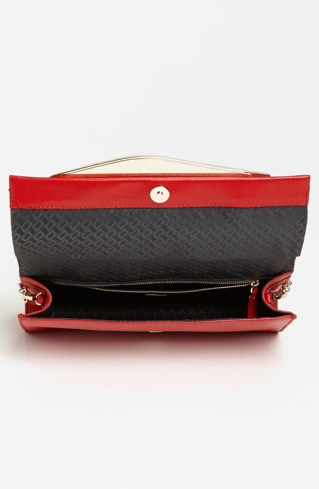 'Flirty' Leather Clutch, Alternate, color, CRIMSON