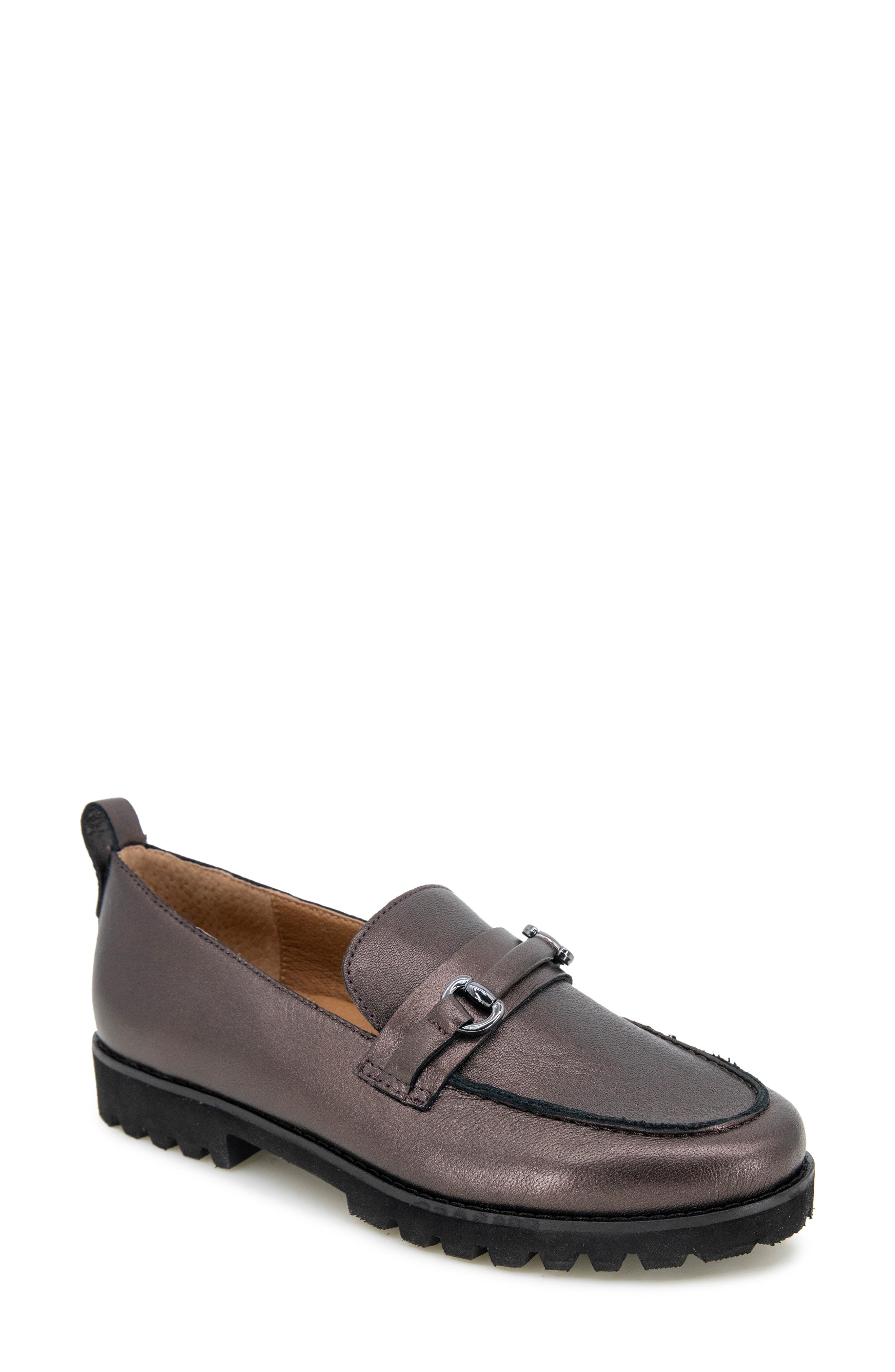 Gentle Souls Eugene Lug Sole Loafer, Main, color, Bronze Leather