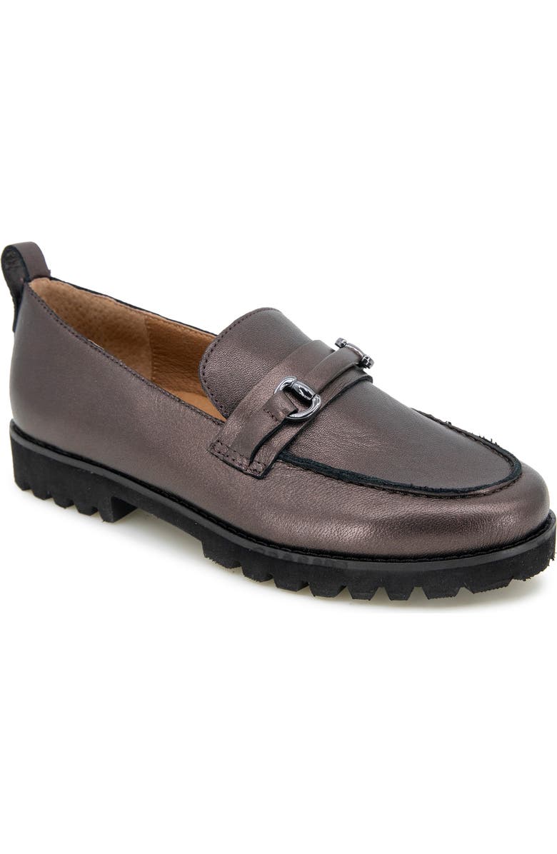 Gentle Souls Eugene Lug Sole Loafer, Main, color, Bronze Leather