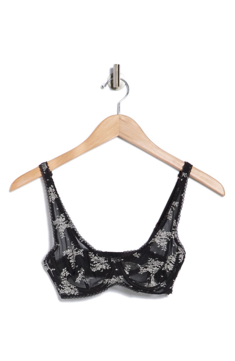 Free People Talk About It Mesh Underwire Bra, Alternate, color, Black Combo