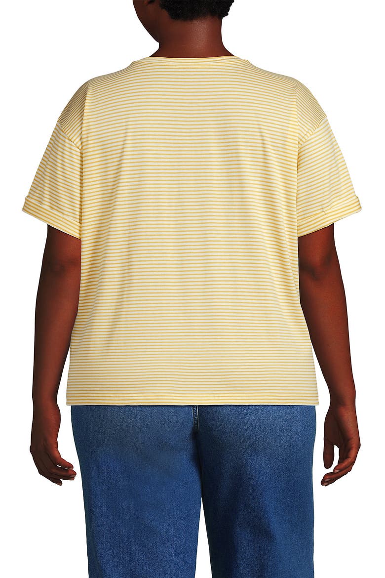 Oversized Supima Short Sleeve Crew Neck T-Shirt, Alternate, color, Goldenrod Micro Stripe