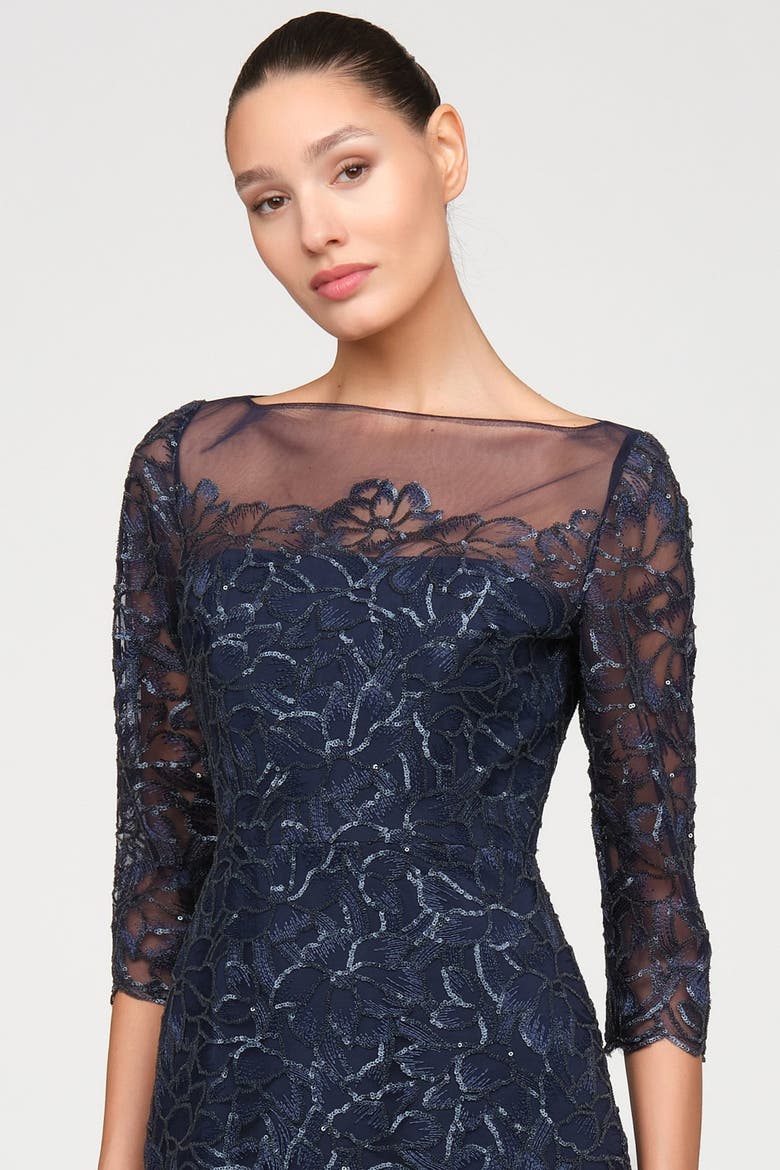 Marbella Beaded Midi Dress, Alternate, color, Nautical Navy