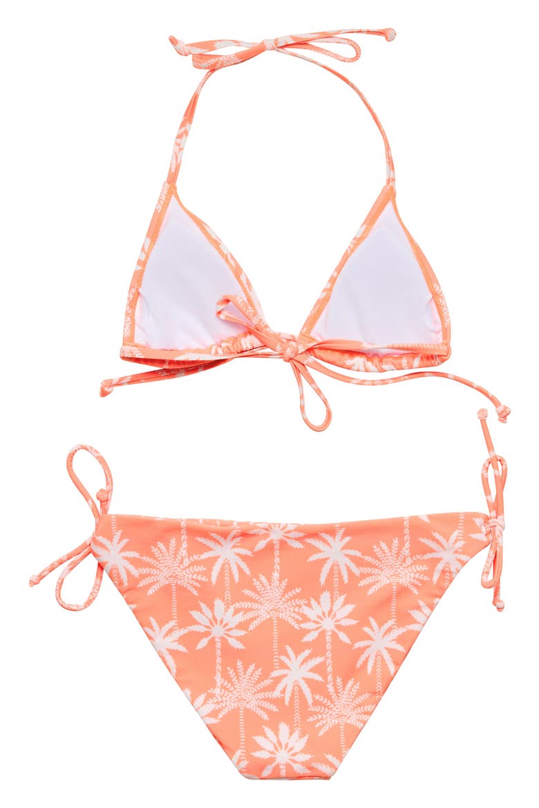 Kids' Cali Palm Triangle Two-Piece Swimsuit, Alternate, color, ORANGE