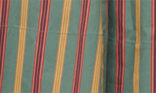 Staud Wells Striped Stretch-cotton Square-neck Midi Dress In Multi