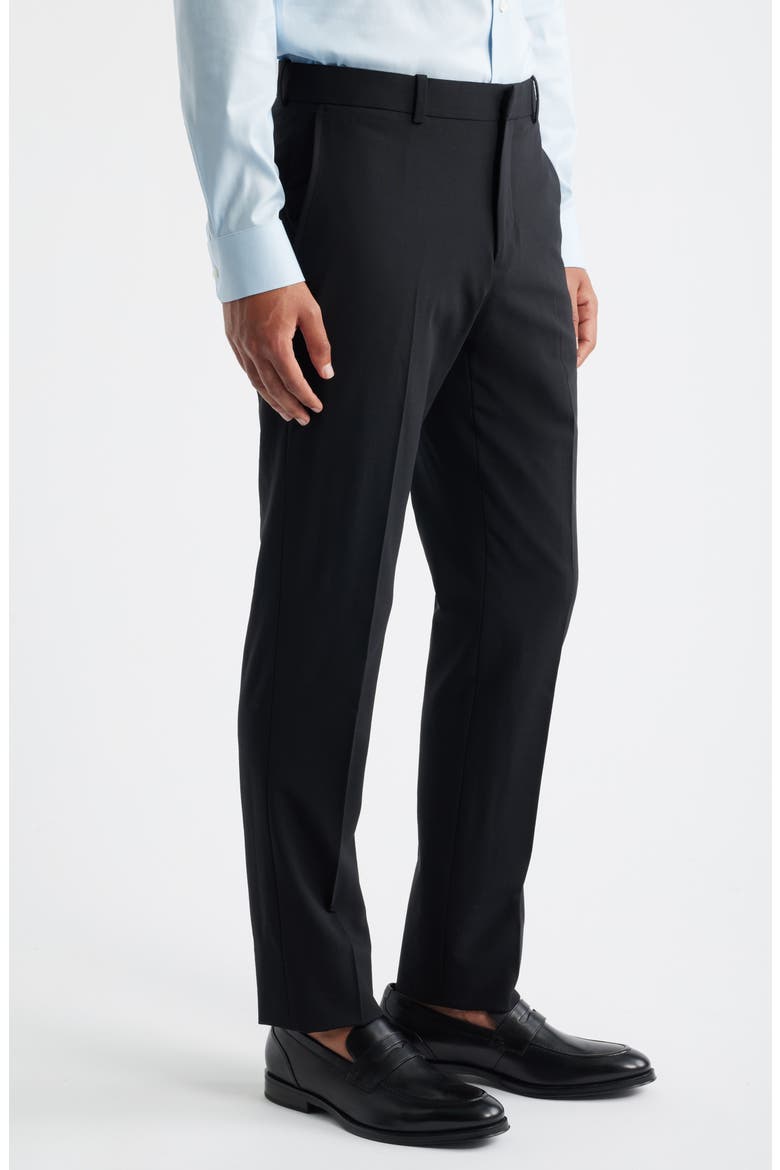 Henrik Trim Fit Solid Stretch Wool Suit Pants, Alternate, color, BLACK