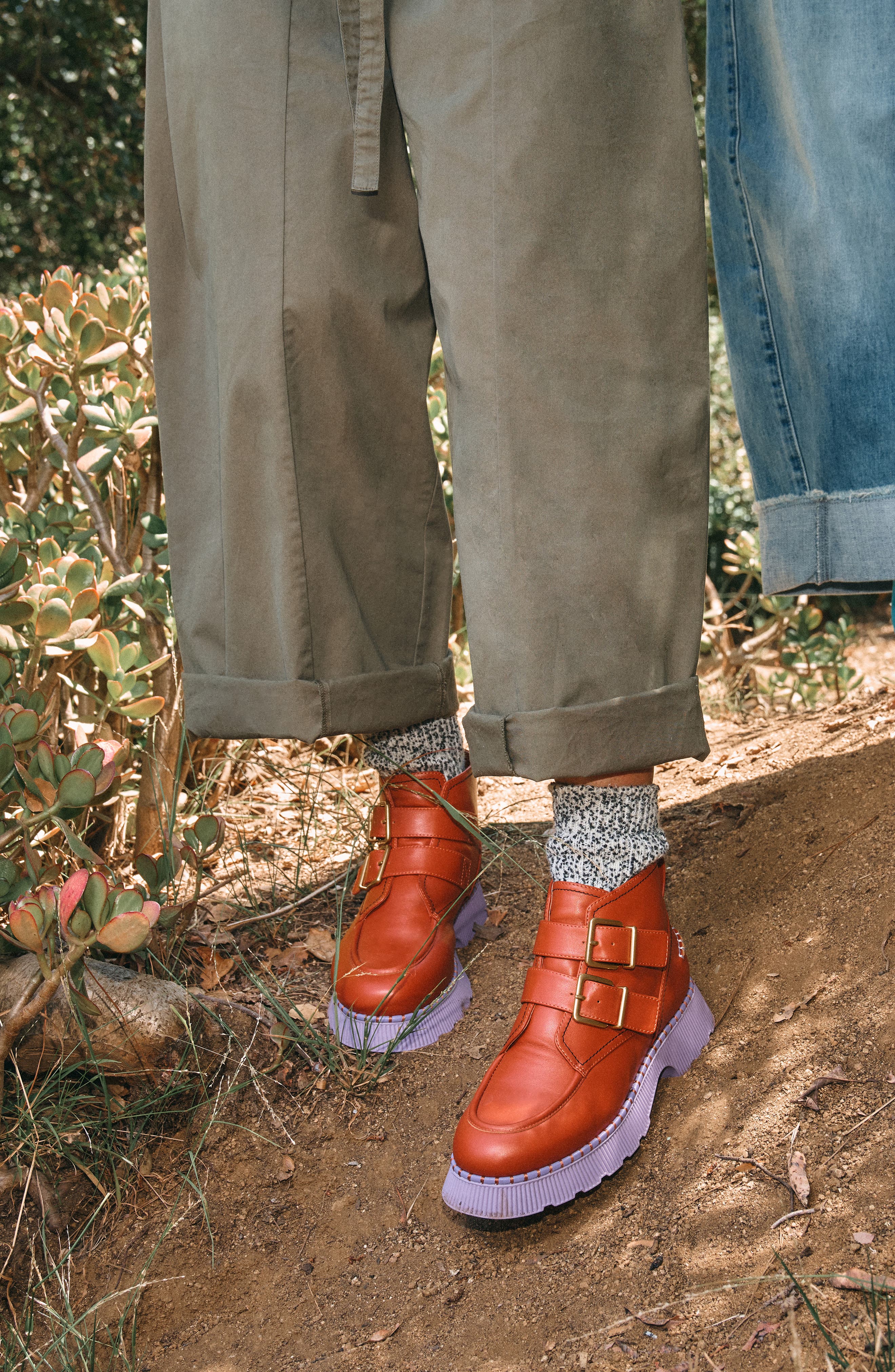 Charlotte Stone Liam Platform Lug Sole Chukka Boot, Alternate, color, Sienna