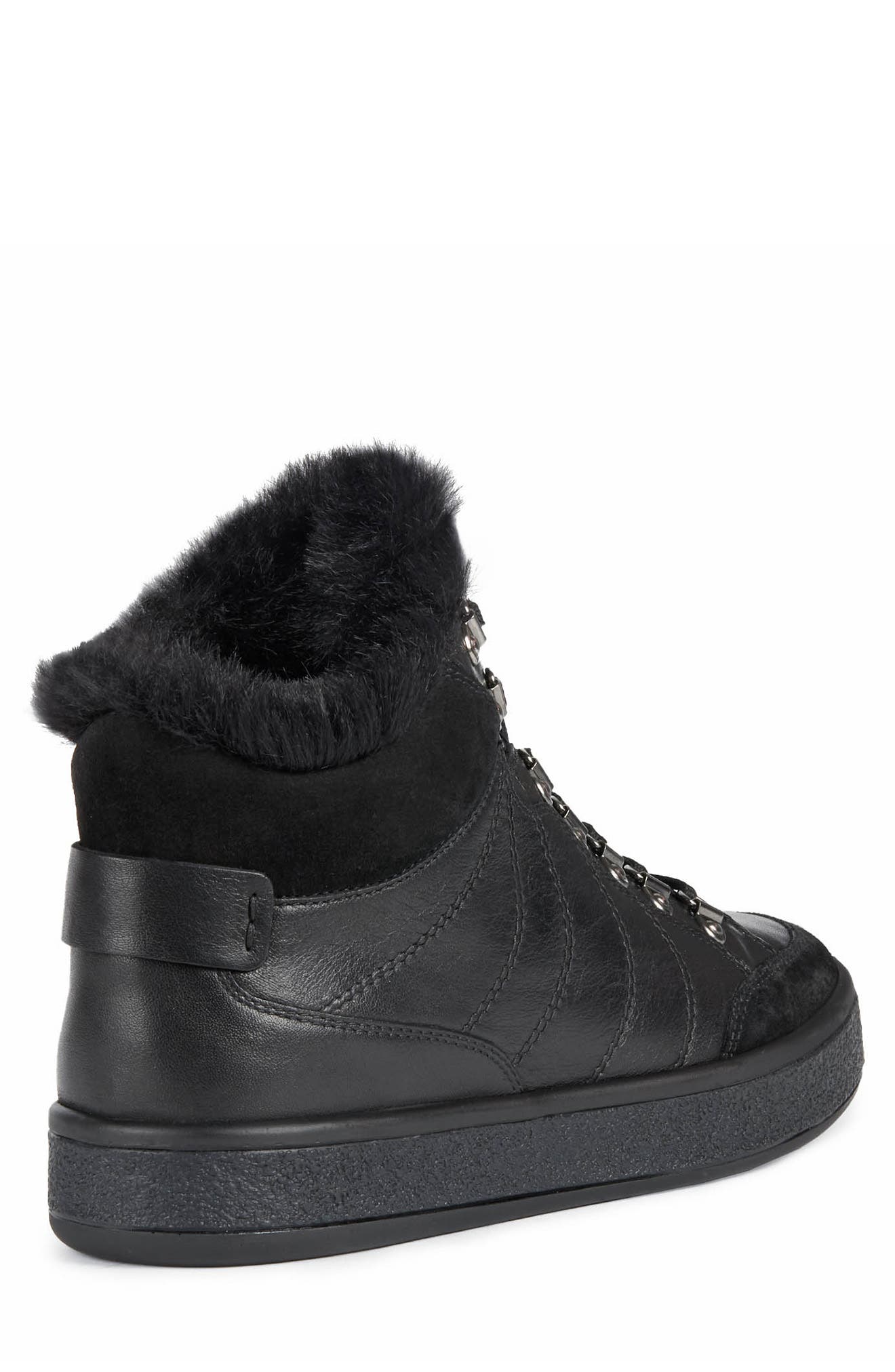 Geox Leelu Faux Fur Lined High Top Sneaker, Alternate, color, 