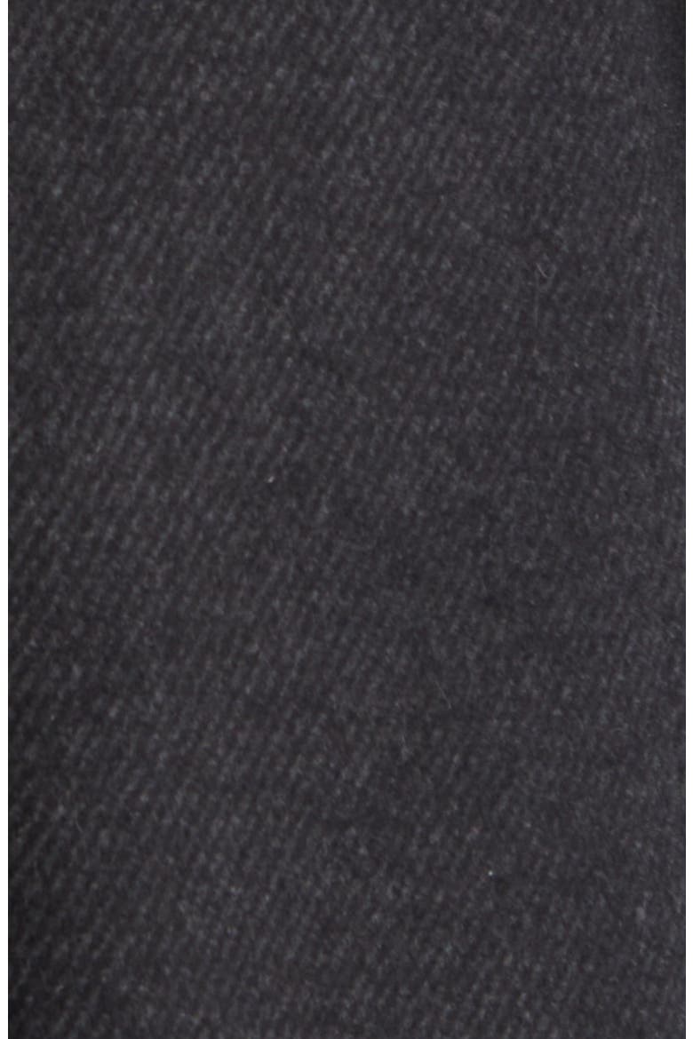 Single Breasted Twill Reefer Coat, Alternate, color, CHARCOAL TWO TONE TWILL