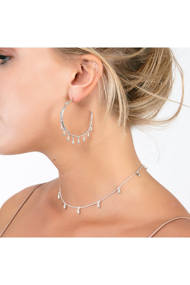 Multi Drop Hoops, Alternate, color, Gold Vermeil