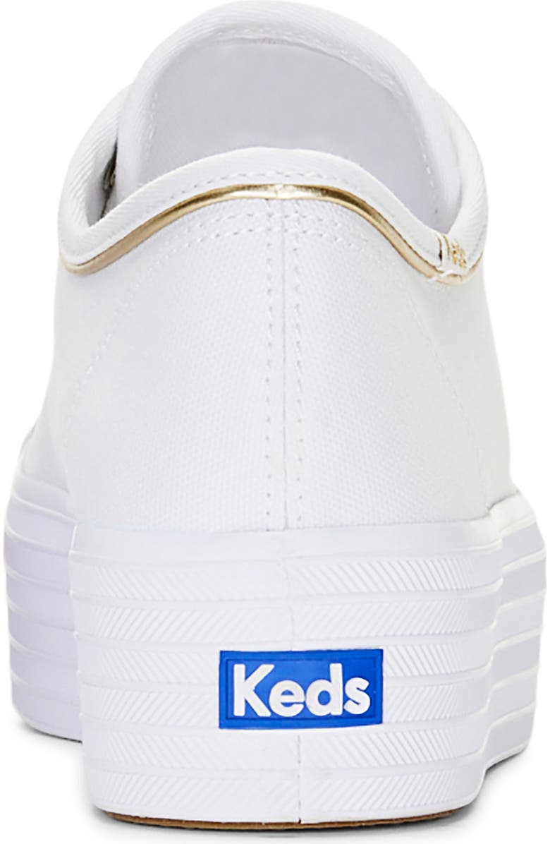 Keds<sup>®</sup> Triple Up Piped Platform Sneaker, Alternate, color, White/ Gold