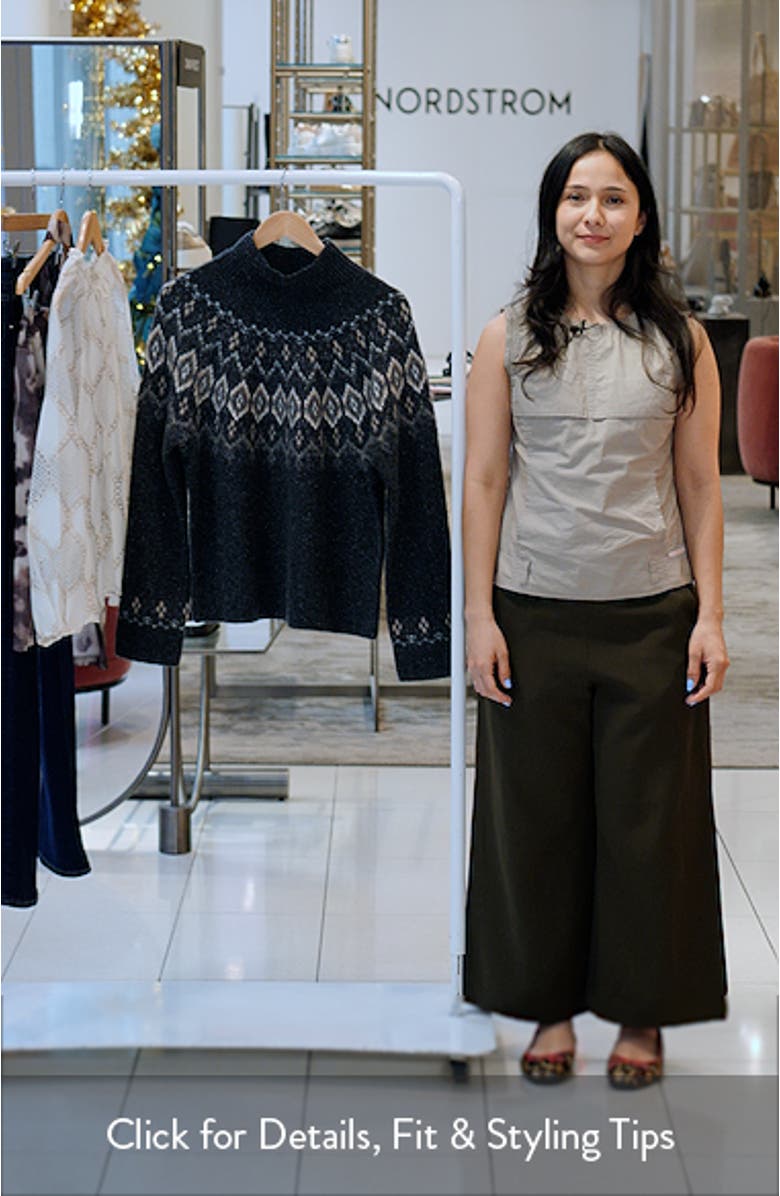 Donegal Fair Isle Cashmere Mock Neck Sweater, sales video thumbnail