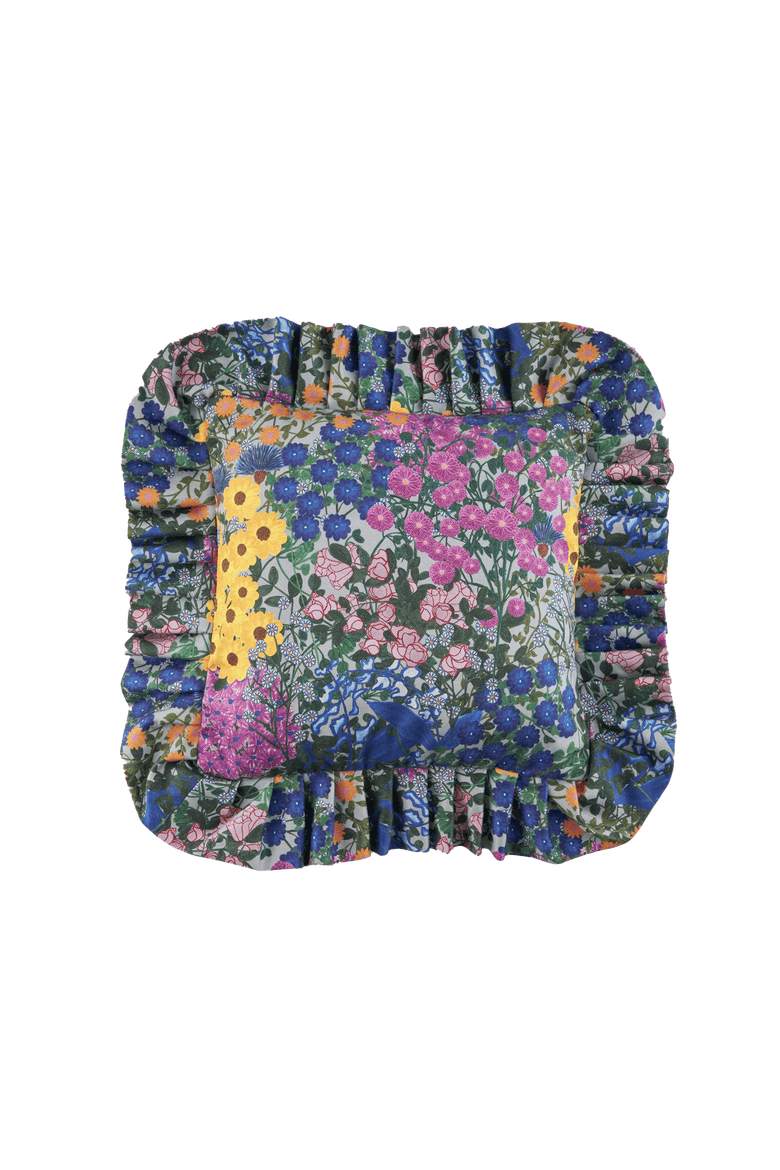Ruffled Pillow Cover Pré Fleuri - Cover Only, Main, color, Blue