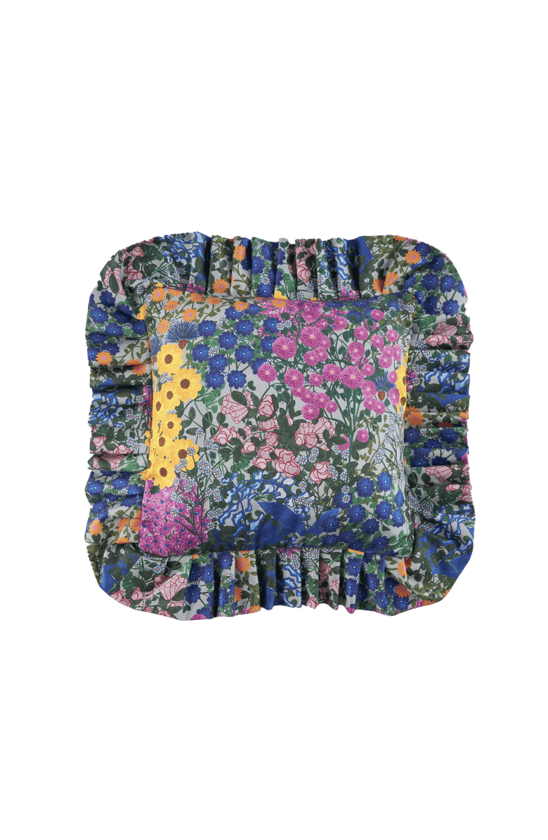 Sophie Williamson Design Ruffled Pillow Cover Pré Fleuri - Cover Only, Main, color, Blue