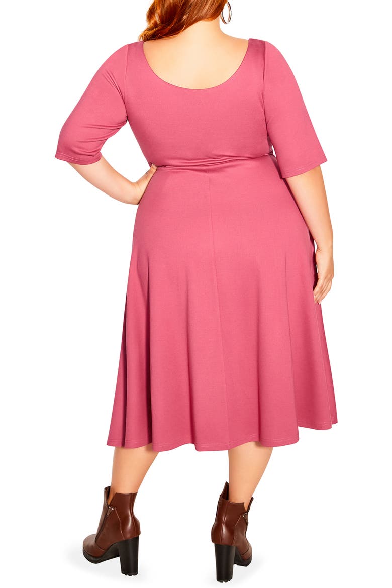 Cute Girl Fit & Flare Dress, Alternate, color, ROSEY