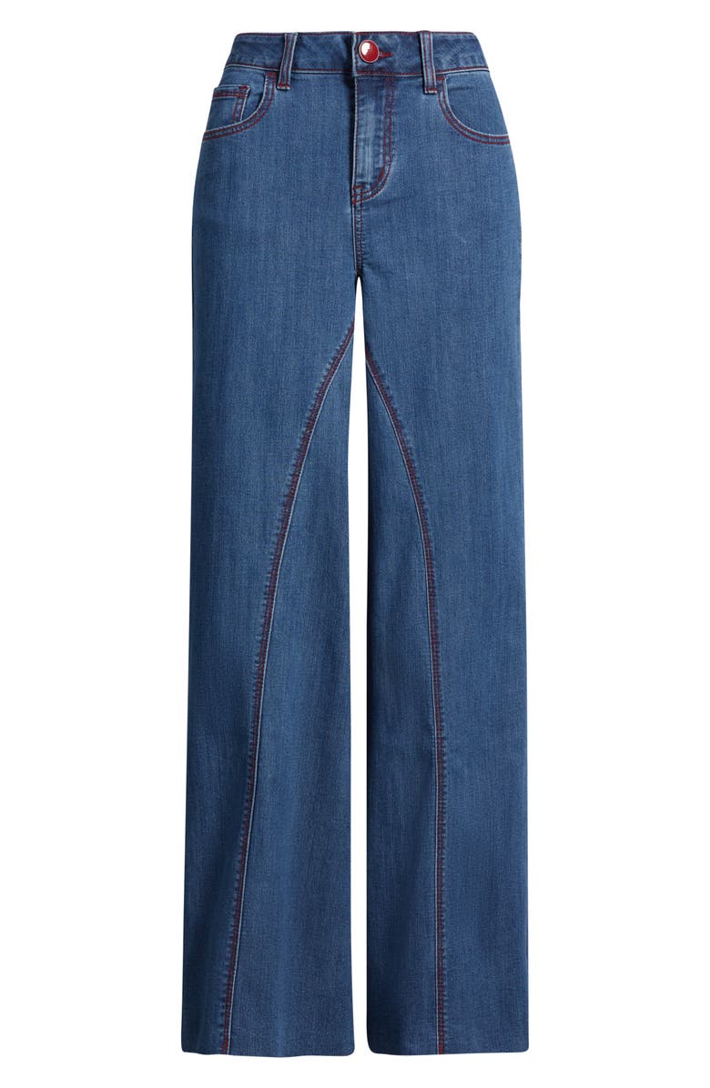 1822 Denim Seamed Raw Hem Wide Leg Jeans, Alternate, color, Iman
