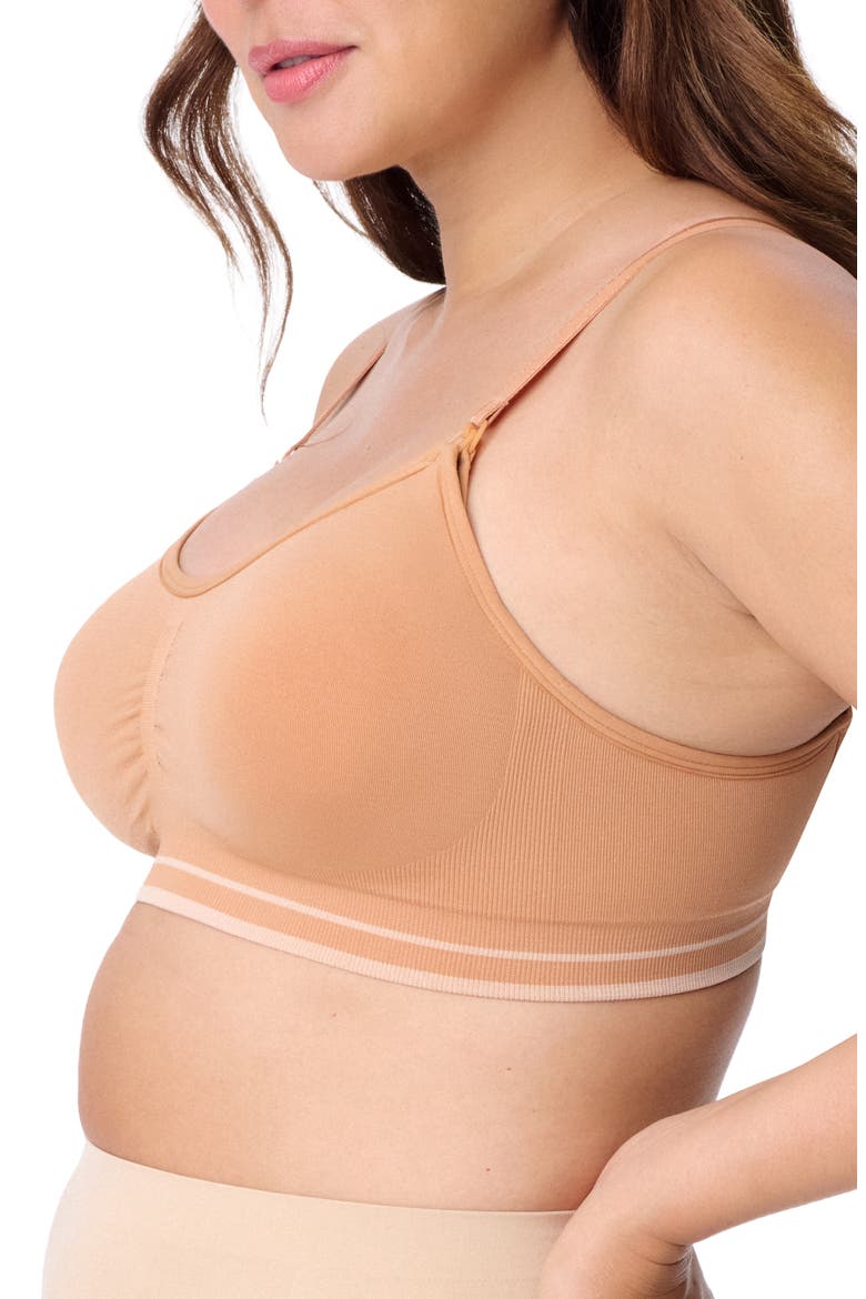 Motherhood Women's Maternity Seamless Nursing and Hands-Free Pumping Bra, Alternate, color, Caramel