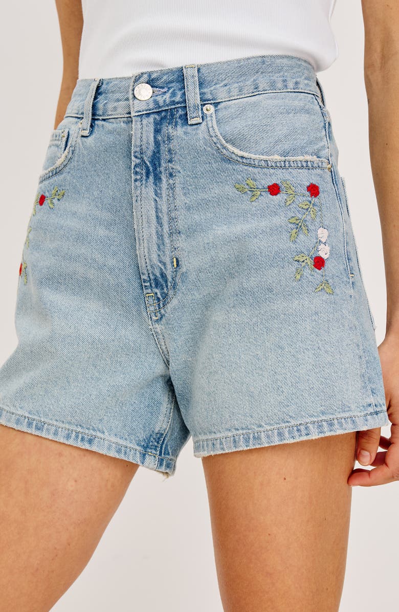Rails Rancho Floral Embroidered Denim Shorts, Alternate, color, Dainty Rose