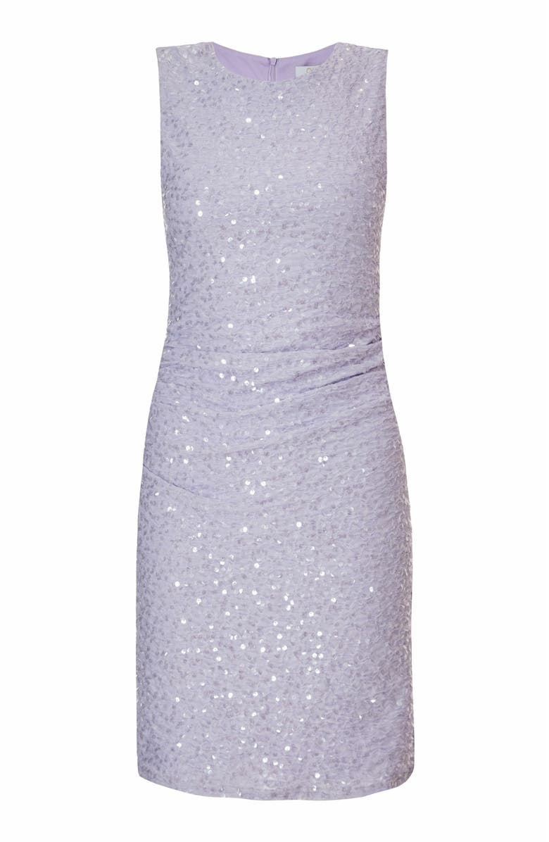 QUIZ Sequin Jersey Mini Dress with Ruched Strap, Alternate, color, Lilac