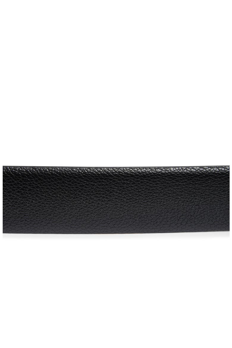 Classic Pebbled Belt, Alternate, color, BLACK SILVER
