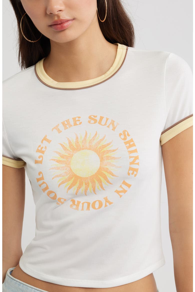 Ringer Crop Graphic Baby Tee, Alternate, color, IVORY LET THE SUN SHINE