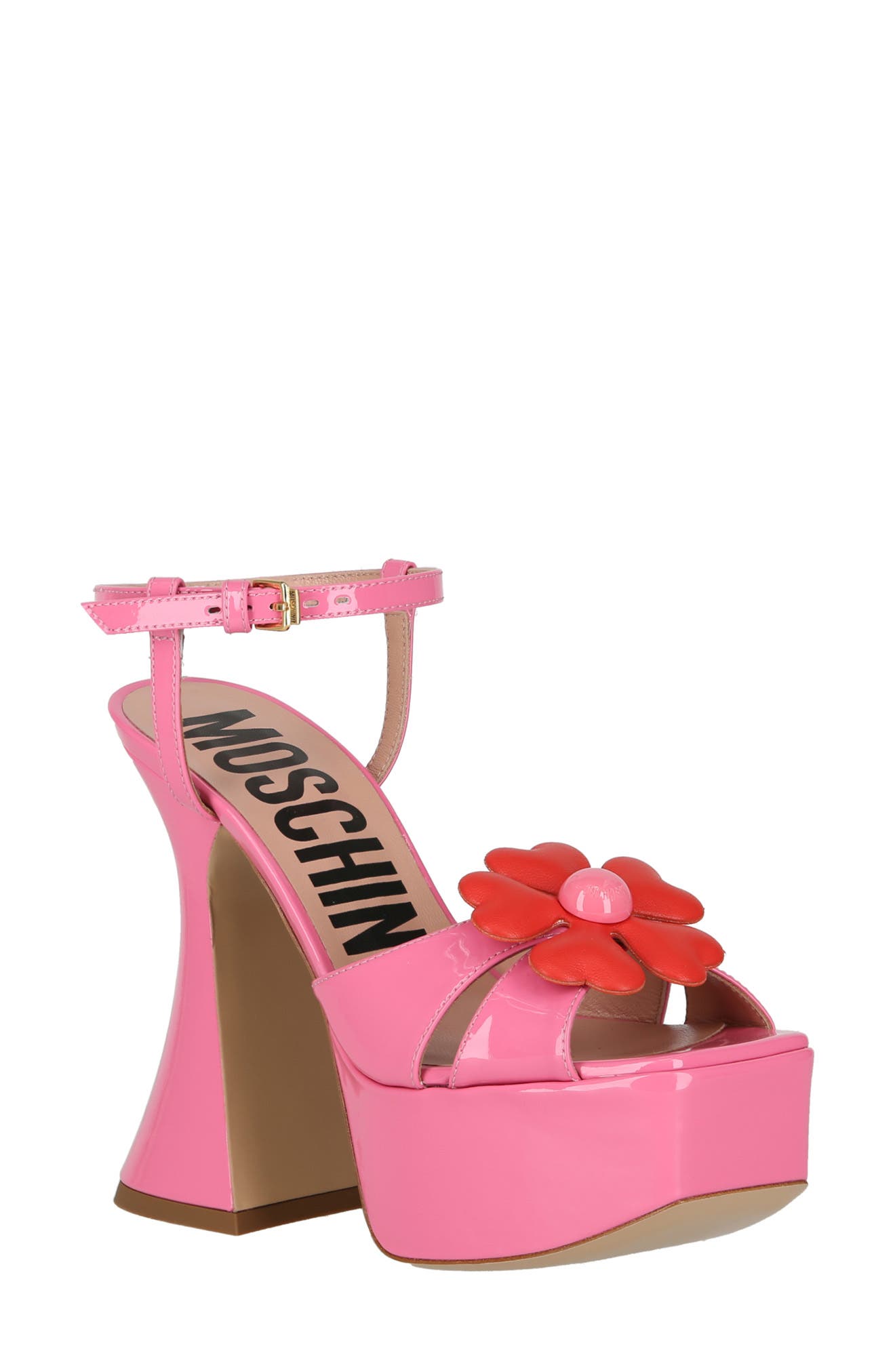 Moschino Flower Platform Sandal, Main, color, 