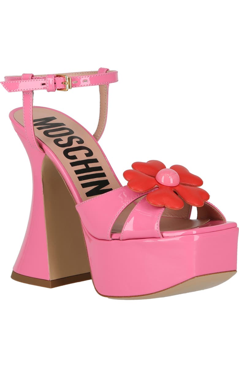 Moschino Flower Platform Sandal, Main, color,