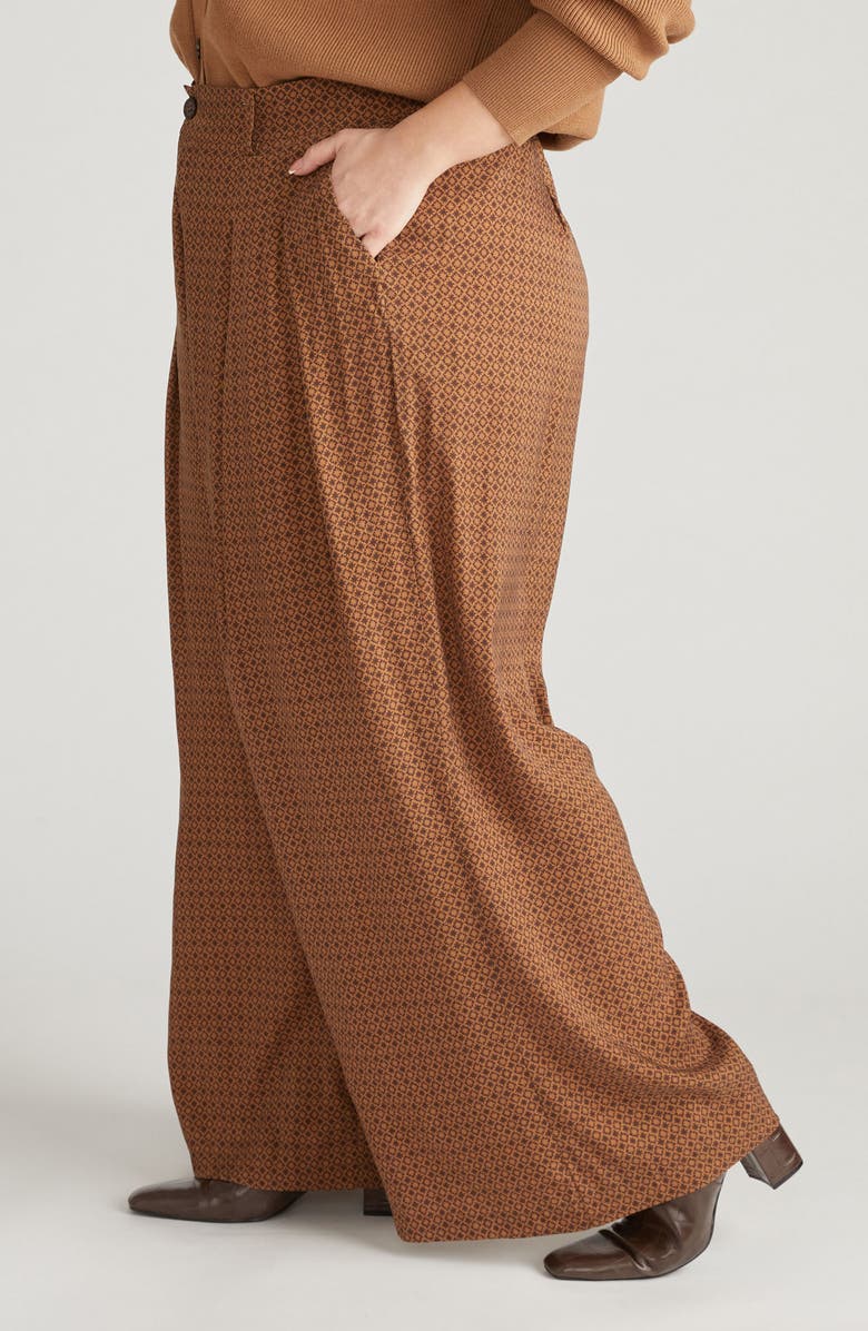 Universal Standard Cooling Cupro Wide Leg Pants, Alternate, color, Brown Hacienda Print